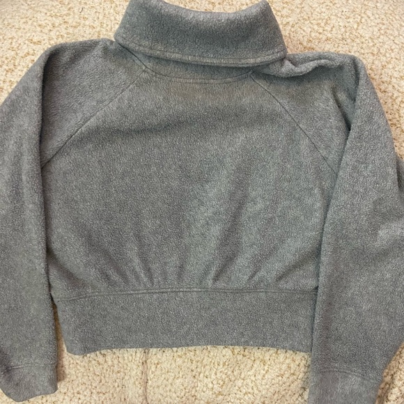 Girls Size 8 Gray fleece crop pullover sweatshirt -Go Warm - Picture 11 of 11